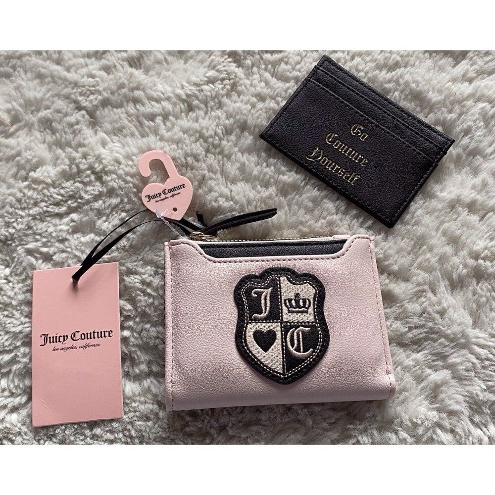Juicy Couture Queen Of Everything Bifold Wallet With Pullout Card Case Blush NEW